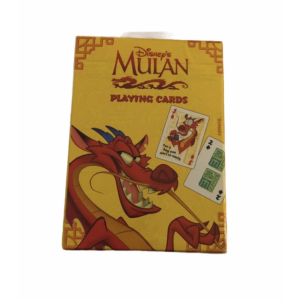 ✨2/$20 New Rare Disney Mulan Mushu Playing Cards Standard Deck No 485 Sealed USA - Picture 2 of 5